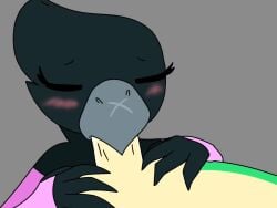 2boys armwear bird blowjob brawl_stars buzz_(brawl_stars) crow_(brawl_stars) femboy feminine_male furry gay_blowjob sucking sucking_penis supercell tagme video