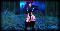 cat_girl catgirl corruption evil_smile female final_fantasy_xiv gpose(ffxiv) hero_turned_villian heroine_in_trouble miqo'te venom warrior_of_light_(ff14)