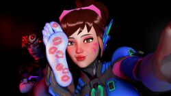 2girls 3d 3d_(artwork) activision amelie_lacroix asian asian_female blizzard_entertainment d.va d.va_(overwatch_2_suit) deviantart european european_female female female_focus female_only foot_fetish french_female hana_song interracial interracial_yuri kiss_mark korean_female light-skinned_female light_blue_body light_blue_skin light_skin looking_at_viewer makeup overwatch overwatch_2 pink_kiss_mark sinatra widowmaker widowmaker_(overwatch_2_suit) yuri