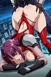 against_wall ai_generated angry angry_face ass_grab doggy_style female from_behind_position highres huge_breasts koinaart leopard oboro_(taimanin_asagi) on_floor patreon penetration penis perky_breasts short_hair stable_diffusion taimanin_(series) taimanin_asagi taimanin_asagi_battle_arena thick_ass thick_thighs