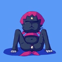 2016 anus big_belly birth claws closed_eyes crying ears_down egg egg_laying female feral nintendo perfectlynormal pokemon pussy pussy_juice shaking sitting solo sweat tears trembling video_games weavile