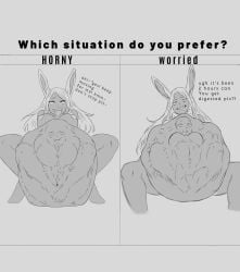 big_belly boku_no_hero_academia bunny_ears digestion english_text hyper hyper_belly miruko my_hero_academia open_mouth rumi_usagiyama tongue_out vore vore_belly