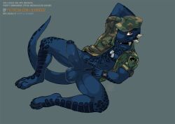 1boy anthro argonian army army_uniform camo clock clothing dog_tags jeanwoof male male_only microsoft scalie solo the_elder_scrolls tristen tristen_(tristentheargo) uniform uniformed_male watch