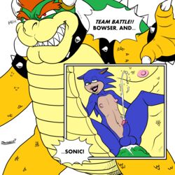 absurd_res anal anthro balls bara big_penis bowser crossover cum cum_in_ass cum_inside cumshot doomington ejaculation english_text furry gay hedgehog highres koopa large_insertion male male_only mammal mario_(series) nintendo orgasm penetration penis robinebra scalie sonic_(series) sonic_the_hedgehog super_smash_bros. text yaoi