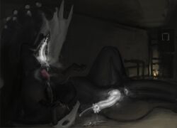 black lizard (rain world) from mythology by corvidtree