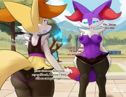 2026 4_fingers anthro anthrofied ass big_ass big_butt big_thighs black_body black_fur boobs braixen breasts butt detailed_background dialogue drooling english error eyebrows eyelashes female female_braixen gender_transformation genderswap growing growing_boobs growing_breasts growing_out_of_clothes heterochromia hypnosis hypnotic_eyes hypnotized magic magic_user magical_girl male male_braixen mistake mtf_transformation multicolored_body multicolored_fur nintendo ozoneserpent pokemon pokemon_(species) shiny_braixen shiny_pokemon tail text thick_thighs thigh_expansion thighs two-tone_body two-tone_fur white_body white_fur yellow_body yellow_fur zoey_(ozoneserpent) zoey_phox