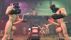 2016 3d cum erection gay group huge_cock male muscle orgy penis pyro source_filmmaker team_fortress team_fortress_2 yuri_mitsu_(artist)