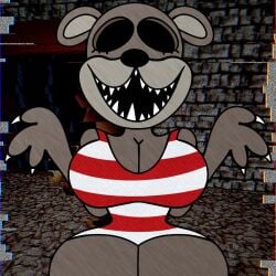 anthro anthro_female anthro_only big_breasts big_thighs breasts broadside_beach brown_body brown_fur busty busty_female cleavage clothes clothing digital_media_(artwork) eye_socket female female_anthro female_furry female_only female_solo furry furry_female furry_only furry_solo glitch_effect jagged_teeth jpeg large_boobs large_breasts large_thighs large_tits mustelid no-human no_eyes no_human no_humans no_visible_genitalia non-human non-human_only olive_otter olivia_finch one-piece_swimsuit one_piece_swimsuit only_female only_furry open_mouth otter screencap_background sharp_teeth shipwrecked_64 skeletonhearts smile smiling solo solo_anthro solo_female solo_furry starlings_(broadside_beach) striped_one-piece_swimsuit swimsuit swimwear thick_thighs thighs