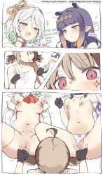 3girls automaton cecilia_immergreen contest fingering flat_chest gigi_murin hololive hololive_english joints ninomae_ina'nis panties yuri