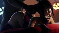 1boy 1girls 3d 3d_animation ahe_gao animated big_ass bubble_ass bubble_butt clown_girl clown_makeup dark-skinned_male female female_focus female_penetrated fucked_from_behind fucked_silly hair_pull halloween handlebars juri_han male mouth_open no_sound rougenine rough_sex sex sex_from_behind street_fighter street_fighter_6 tagme tongue_out video