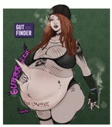 1girls after_vore female female_pred goth goth_girl gutfinder hyper hyper_belly post_vore pride_colors tagme transfem transgender transgender_female transgender_pride_colors vore vore_belly