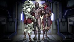 3d alien armor ass breasts collector_(mass_effect) female mass_effect penis scrungusbungus source_filmmaker tagme