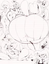 2boys 4girls anais_watterson anthro ass big_butt breasts darwin_watterson furry gumball_watterson huge_butt masami_yoshida nicole_watterson nipple nipples sunibee the_amazing_world_of_gumball yuki_yoshida