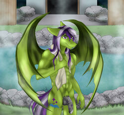 anthro bat_pony bath dainoth equine horse hot_spring male male_only mammal my_little_pony nude penis water wings