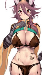 animal_humanoid arashi_yagatake big_breasts breasts bulge candy cat_humanoid catgirl chocolate dickgirl feline flaccid food futa_only futanari humanoid hybrid intersex mammal original yagatake_arashi yana_(nekoarashi)