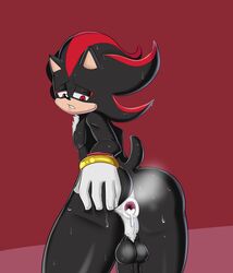 1boy after_sex anthro anus ass balls cum cum_in_ass cum_inside gaping gaping_anus gay hedgehog holding_butt kiddeathx_(artist) looking_back male male_only mammal penis red_eyes shadow_the_hedgehog solo sonic_(series) sweat yaoi