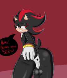 1boy anthro anus ass balls gay hedgehog holding_butt kiddeathx_(artist) looking_back male male_only mammal penis red_eyes shadow_the_hedgehog solo sonic_(series) spread_anus spreading text yaoi