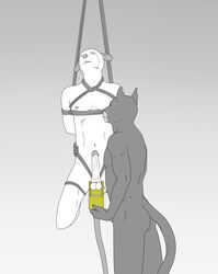 9x9 ball bondage bound cock_and_ball_torture erection feline hug male male_only mammal mouse mouse_trap muscular nude pain penis rodent standing suspension tears testicles