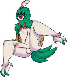 1boy 2016 alpha_channel anus ass avian beak bird daniruu decidueye erection eyelashes feather feathers feet girly half-closed_eyes holding leg_grab looking_at_viewer male male_only nintendo nude open_mouth owl penis pokemon pokemon_sm precum red_eyes smile solo spread_legs talons testicles text tongue video_games wings