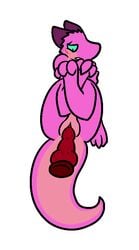 2016 aliasing anthro blue_eyes blush dildo female horn knot kobold mammal nude penetration pussy reptile scalie sex_toy simple_background solo spaffy trout_(artist) vaginal_penetration