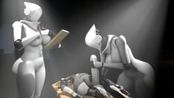 1futa 2girls 3d animated artist_request big_breasts bodysuit breasts futanari handjob haydee haydee_(game) loop masturbating masturbation no_sound p-body_(portal) pencil penis robot robot_girl video