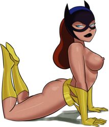 1girls ass barbara_gordon bare_shoulders batgirl batgirl_(the_new_batman_adventures) batman:_the_animated_series batman_(series) belly belt black_lipstick blue_eyes boots breasts dc dc_comics dcau domino_mask female female_only gloves hips large_breasts legs long_hair mask medium_breasts navel nipples nude nude_female nudity png pussy red_hair redhead shoes sideboob solo spread_legs sunsetriders7 superheroine the_new_batman_adventures thighs topless transparent_background vagina