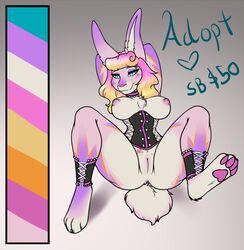 anthro female fur furry jackalope_(artist) lagomorph mammal popcornpanic rabbit solo spreading