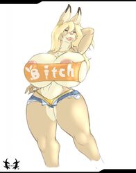 big_breasts bimbo blackrapier bunny curvy daisy_dukes female furry hyper lush rabbit rohan_scribe tease tight_fit