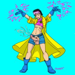 1futa asian big_breasts big_penis big_testicles breasts cum doomington eyewear_on_head futa_only futanari futaverse intersex jubilation_lee jubilee marvel nipples penis solo sunglasses_on_head testicles x-men