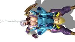 1futa 1girls 3d blonde_hair central-tides crossover cum female futa_on_female futanari huge_breasts intersex isabella_valentine metroid naughty_face nintendo orgasm paizuri penis samus_aran soul_calibur thick_thighs white_hair xnalara xps zero_suit