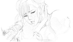 chun-li female human male mm monochrome straight straight_hair street_fighter tagme