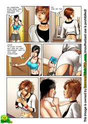 black_hair brown_eyes brown_hair christine comic emo female futa_on_female futanari green_eyes innocent_dickgirls intersex jenny light_skin