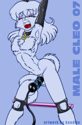 1boy androgynous anthro balls bondage cat catboy cleo_catillac color feline femboy fuckboy furry furry_tail girly kandlin male male_only open_mouth penis purple_eyeshadow rule_63 solo tagme tail the_catillac_cats tongue_out trap