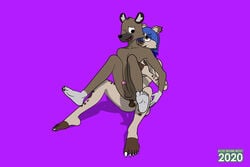 acidskunkwolf aggressive_retsuko anal anal_sex anthro anthro_on_anthro anthro_penetrated anthro_penetrating anthro_penetrating_anthro balls duo elza_(ishuzoku_reviewers) furry_intersex genitals gynomorph gynomorph/male gynomorph_penetrating gynomorph_penetrating_male haida hi_res hyaenid intersex intersex/male intersex_penetrating intersex_penetrating_male ishuzoku_reviewers male male_penetrated mammal netflix on_top penetration penis sanrio smile smooth_fur