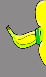 ambiguous_gender anal anal_sex animated anus banana food fruit green_anus penetration penis solo yellow_skin