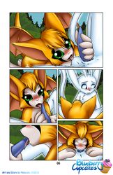 2016 absurd_res anthro ball_fondling ball_lick balls blue_penis blush chest_tuft comic deep_throat deepthroat duo dust:_an_elysian_tail embarrassed english_text erection fellatio female fidget fondling forest fur glowing green_eyes half-closed_eyes hand_on_penis highres kneeling licking looking_down male mammal mancoin membranous_wings nimbat nude open_mouth oral orange_fur ori ori_(series) ori_and_the_blind_forest outside patreon penis pink_nose saliva sex sitting straight text tongue tongue_out tree tuft video_games white_fur wings yellow_fur