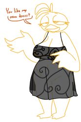 avian bird breasts camisole chicken clothing dialogue five_nights_at_freddy's five_nights_at_freddy's_2 half-closed_eyes nightgown nipples pussy text the_weaver toy_chica_(fnaf) translucent video_games