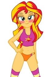 equestria_girls female_only friendship_is_magic my_little_pony panties solo sumin6301 sunset_shimmer t-shirt thigh_socks