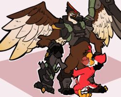 anthro armor avian avian_(starbound) balls battleborn beak benedict big_dom_small_sub big_penis bird bird_husbando blush body_hair closed_eyes cum cum_in_mouth cum_inside cum_splatter duo erection feathered_wings feathers fellatio forced forced_oral kaisertaylorproducts leg_grab looking_back maladash male oral orgasm penetration penis pubic_hair ranged_weapon red_feathers rocket_launcher scrunchy_face sex size_difference smile spread_legs spreading starbound weapon white_feathers wings yaoi