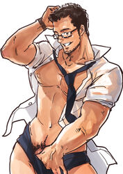 329 bara gay glasses muscle source_removed tie underwear