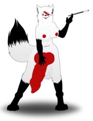 1futa 2018 absurd_res animal_genitalia animal_penis anthro balls big_balls black_fur black_sclera breasts canine canine_penis cigarette cigarette_holder digital_media_(artwork) erection fox fur futanari hair hi_res huge_balls hyper hyper_balls hyper_penis mammal navel navel_piercing nipples penis piercing red_eyes red_hair red_nipples red_penis smile smoking solo tongue white_hair xanyog xeiyros