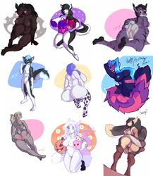 anthro anus areola armpits big_breasts breasts canine canine clothed clothing coffeesheizen dragon feline female huge_breasts human husky lagomorph looking_at_viewer male mammal multiple_images nipples nude obese overweight pussy rabbit thick_thighs