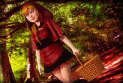 1girls 3d cloak clothing cosplay female female_only halloween heidi_rozenblat human little_red_riding_hood original original_character outerwear pale_skin rasmus-the-owl solo solo_female