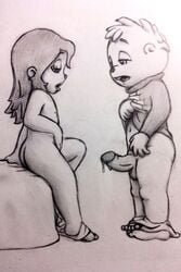 alvin_and_the_chipmunks alvin_seville anthro ass chipmunk clothing cum female g-cat male mammal monochrome penis rodent straight