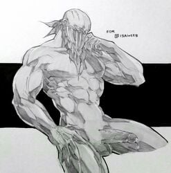 1boy big_penis black_penis league_of_legends male male_only muscular muscular_male pyke