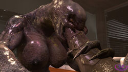 3d alien armpits big_breasts big_penis breasts creepychimera fellatio female female_sangheili halo_(series) harem male oral penis sangheili sex sofa straight video_games