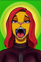 fangs feline female gag gag_ring lioness open_maw open_mouth ring_gag teeth