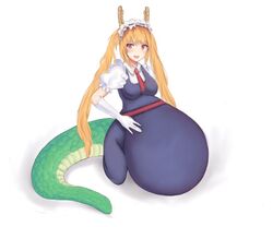 1girls dragon_tail female gloves kobayashi-san_chi_no_maidragon miss_kobayashi's_dragon_maid neon_fox orange_eyes orange_hair tohru_(dragon_maid) vore