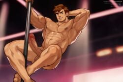 alex_mullner dancing daydreamerjim gay male_prostitute male_prostitution muscular_male pole_dancing prostitute prostitution stardew_valley tagme