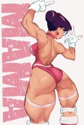1girls athletic athletic_female big_ass big_butt female female_focus female_only leotard light-skinned_female light_skin mama_matsumoto mature mature_female milf mother muscles punch_punch_forever! rear_view thick_thighs x_spring